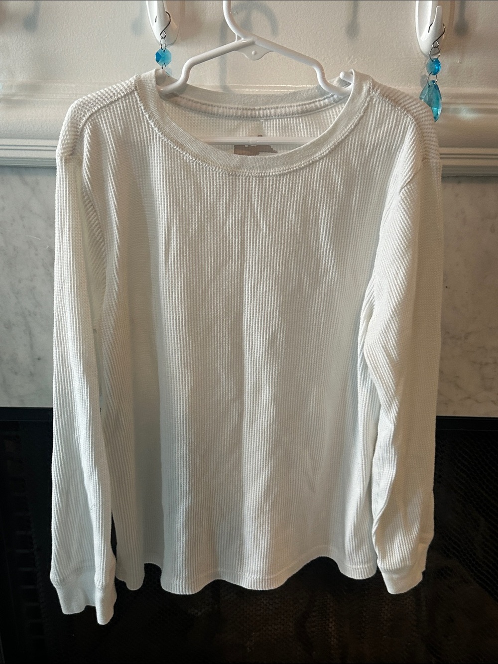 Kids White Long-Sleeve Thermal Top by